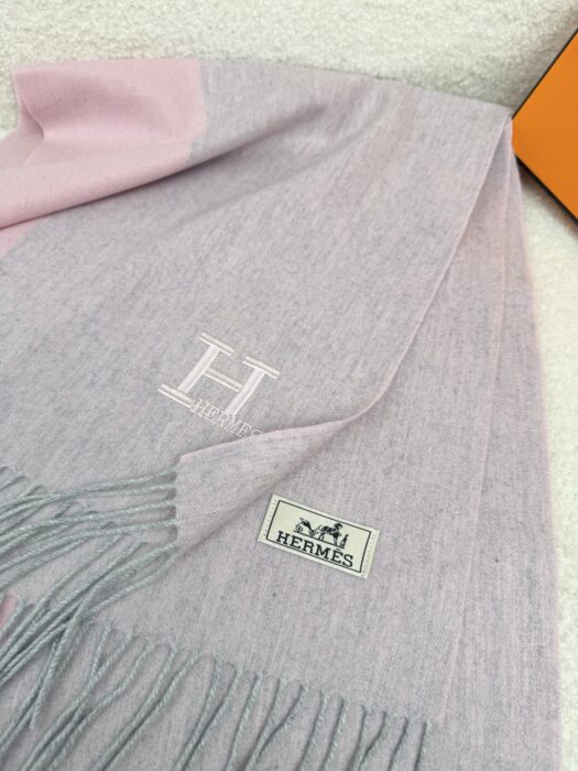 에르메스 H로고 배색 태슬 스카프 핑크 양털 레플리카 미러급 SA급 S급 고퀄리티 최상급 하이엔드 [남성여성공용] 8