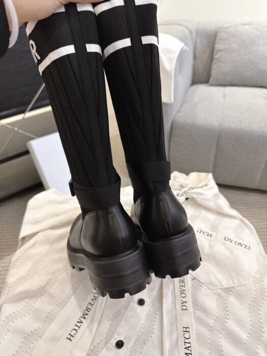 디올 D-메이저 롱 부츠 카프스킨 앤 테크니컬 니트 블랙 레플리카 미러급 SA급 S급 고퀄리티 최상급 하이엔드 신발 [여성] 6