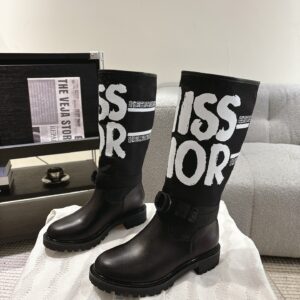 디올 D-메이저 부츠 블랙 테크니컬 패브릭 화이트 미스 디올 그래피티 프린트 앤 블랙 카프스킨 레플리카 미러급 SA급 S급 고퀄리티 최상급 하이엔드 신발 [여성]