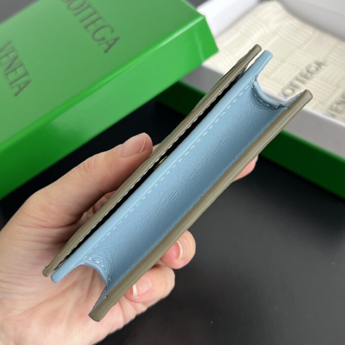 보테가베네타 인트레치아토 명함 케이스 배색 올리브 블루 667141 레플리카 미러급 SA급 S급 고퀄리티 최상급 하이엔드 지갑 [남성여성공용] 4