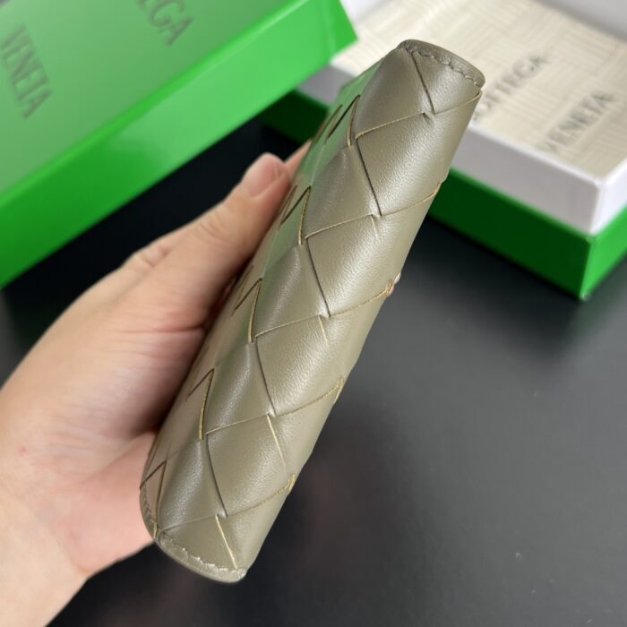 보테가베네타 스몰 인트레치아토 폴더형 지갑 742330 배색 올리브 블루 레플리카 미러급 SA급 S급 고퀄리티 최상급 하이엔드 지갑 [남성여성공용] 4