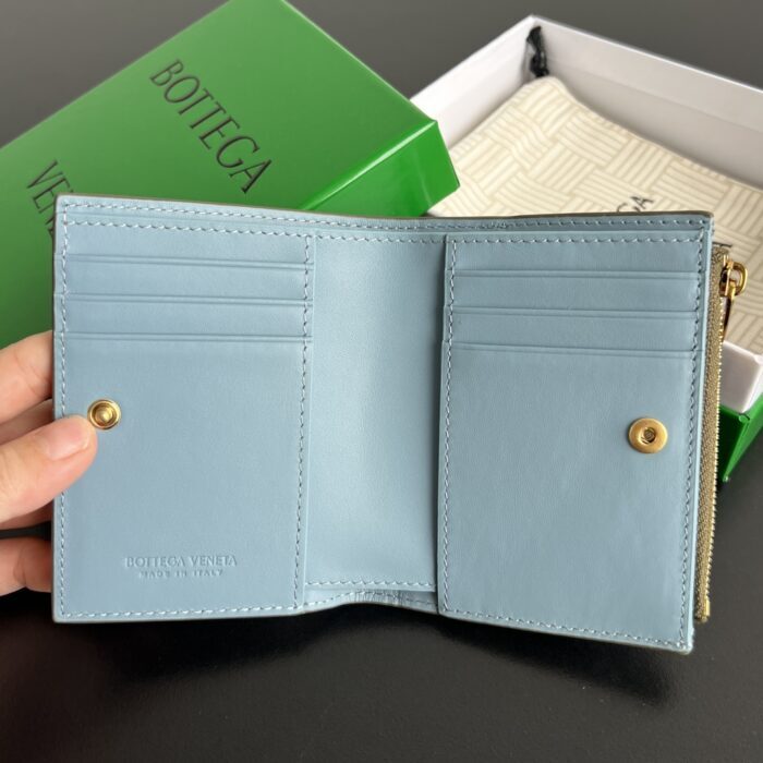 보테가베네타 스몰 인트레치아토 폴더형 지갑 742330 배색 올리브 블루 레플리카 미러급 SA급 S급 고퀄리티 최상급 하이엔드 지갑 [남성여성공용] 2