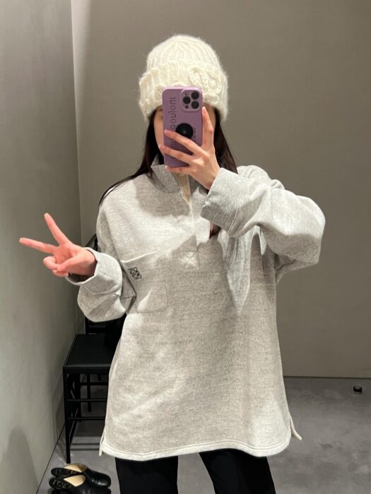 로에베 코튼 하이넥 긴팔티 그레이 레플리카 미러급 SA급 S급 고퀄리티 하이엔드 최상급 의류 [남성여성공용] 2