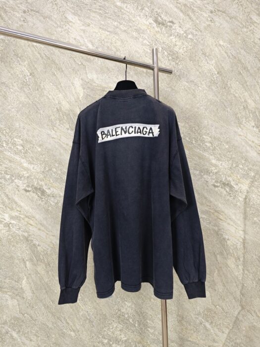 발렌시아가 마스킹 테이프 긴팔티 차콜 레플리카 미러급 SA급 S급 고퀄리티 하이엔드 최상급 의류 [남성] 4