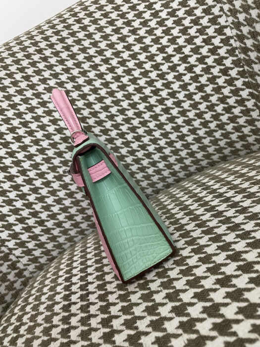 에르메스 켈리 19 은장 악어가죽 mz 배색 핑크 민트 레플리카 미러급 SA급 S급 고퀄리티 최상급 하이엔드 가방 [여성] 4