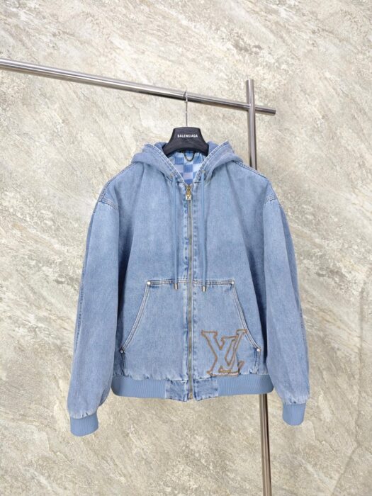 루이비통 LV자수 후드 데님 자켓 라이트 블루 레플리카 미러급 SA급 S급 고퀄리티 하이엔드 최상급 의류 [여성] 3