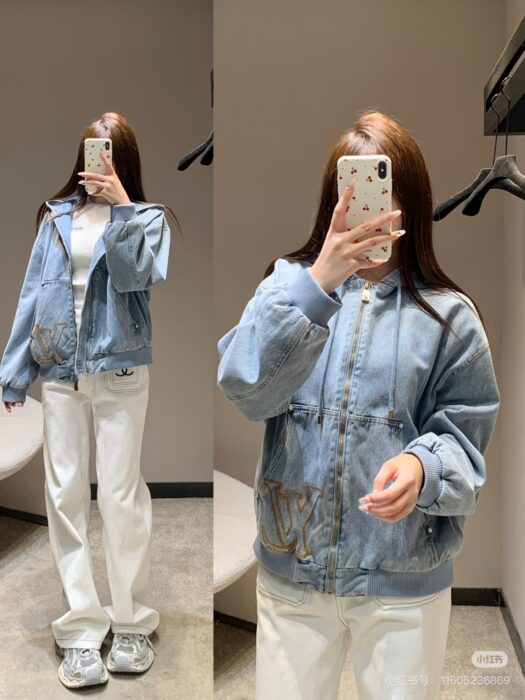 루이비통 LV자수 후드 데님 자켓 라이트 블루 레플리카 미러급 SA급 S급 고퀄리티 하이엔드 최상급 의류 [여성] 2