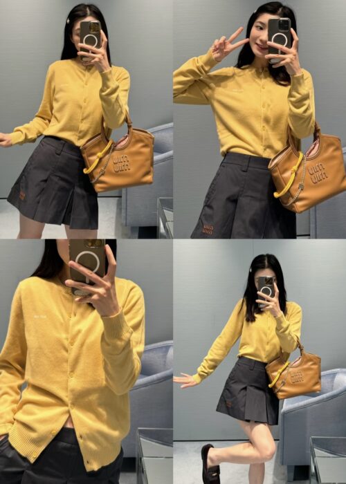 미우미우 캐시미어 베이직 가디건 옐로우 레플리카 미러급 SA급 S급 고퀄리티 하이엔드 최상급 의류 [여성]