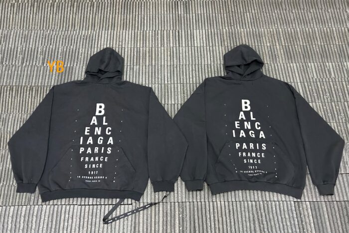 발렌시아가 모노그램 자모 프린트 후드티 블랙 레플리카 미러급 SA급 S급 고퀄리티 하이엔드 최상급 의류 [남성여성공용] 3