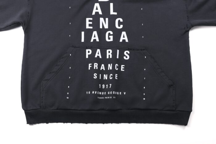 발렌시아가 모노그램 자모 프린트 후드티 블랙 레플리카 미러급 SA급 S급 고퀄리티 하이엔드 최상급 의류 [남성여성공용] 16