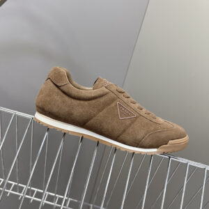 프라다 커플 삼각로고 스웨이드 스니커즈 브라운 레플리카 미러급 SA급 S급 고퀄리티 최상급 하이엔드 신발 [남성여성공용]