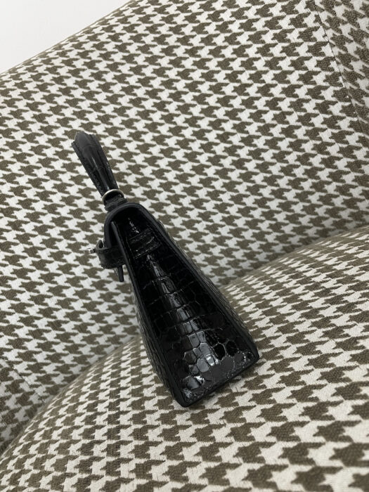 에르메스 켈리 19 은장 악어가죽 mz 유광택 블랙 레플리카 미러급 SA급 S급 고퀄리티 최상급 하이엔드 가방 [여성] 4