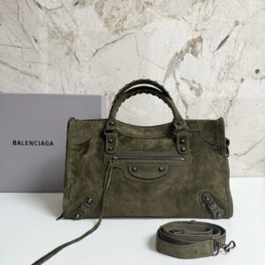 발렌시아가 르 시티 백 라지 카키 스웨이드 레플리카 미러급 SA급 S급 고퀄리티 최상급 하이엔드 가방 [여성]