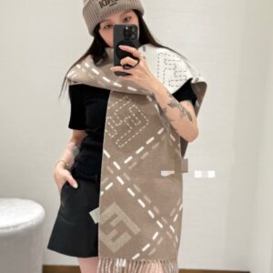 펜디 자카드 리버시블 울 머플러 스카프 다크 베이지 면양털 100% FXT462AYKUF0QD3 레플리카 미러급 SA급 S급 고퀄리티 최상급 하이엔드 악세사리 [남성여성공용]