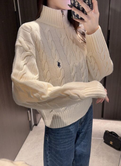 폴로 랄프로렌 Ralph Lauren 자카드 순색 반지퍼 니트 베이지 레플리카 미러급 SA급 S급 고퀄리티 하이엔드 최상급 의류 [여성]