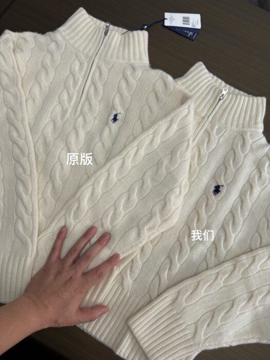 폴로 랄프로렌 Ralph Lauren 자카드 순색 반지퍼 니트 베이지 레플리카 미러급 SA급 S급 고퀄리티 하이엔드 최상급 의류 [여성] 3