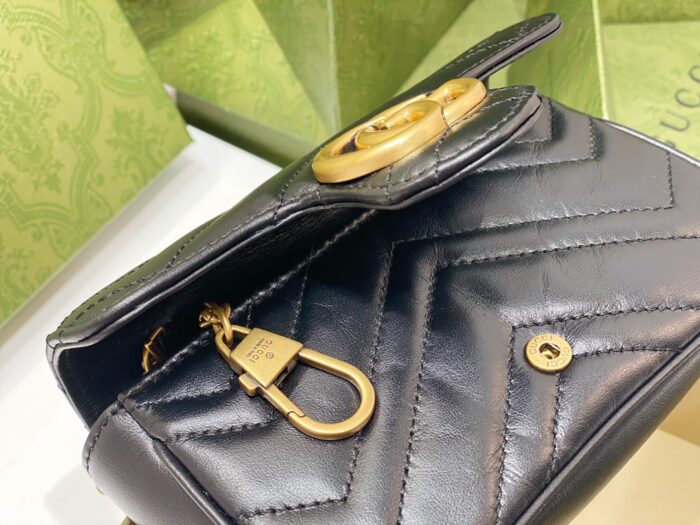 구찌 GG 마몽 마틀라세 슈퍼 미니백 블랙 476433 레플리카 미러급 SA급 S급 고퀄리티 최상급 하이엔드 가방 [여성] 8