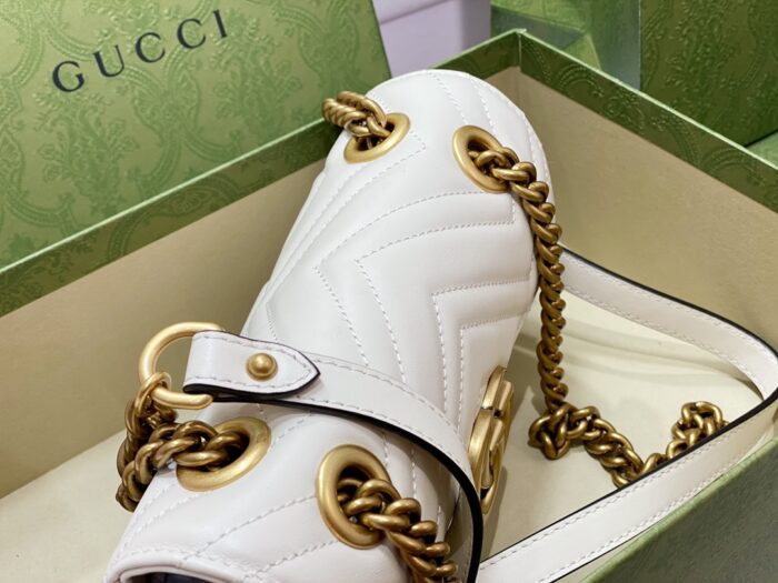 구찌 마몽 마틀라세 레더 체인 숄더백 446744 화이트 레플리카 미러급 SA급 S급 고퀄리티 최상급 하이엔드 가방 [여성] 11