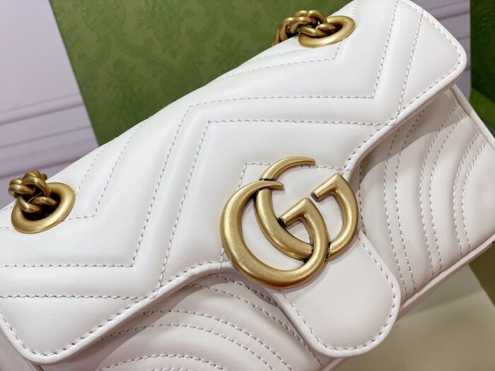 구찌 마몽 마틀라세 레더 체인 숄더백 446744 화이트 레플리카 미러급 SA급 S급 고퀄리티 최상급 하이엔드 가방 [여성] 13