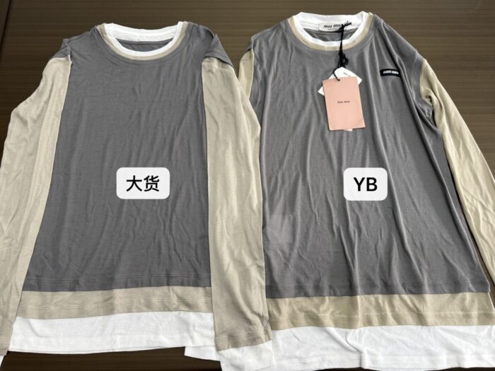 미우미우 페이크 레이어링 긴팔티 배색 그레이 레플리카 미러급 SA급 S급 고퀄리티 하이엔드 최상급 의류 [여성] 3