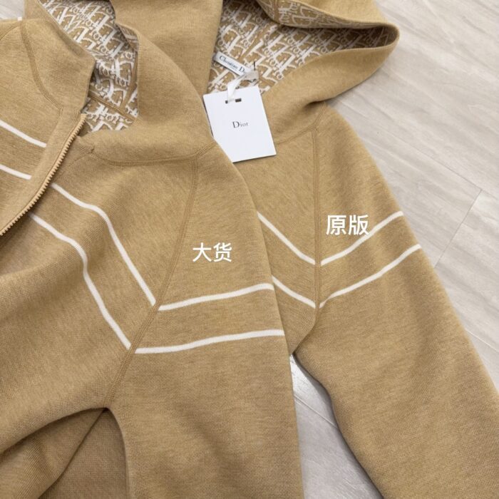 디올 오블리크 양면 캐시미어 후드집업 카키 레플리카 미러급 SA급 S급 고퀄리티 하이엔드 최상급 의류 [여성] 4
