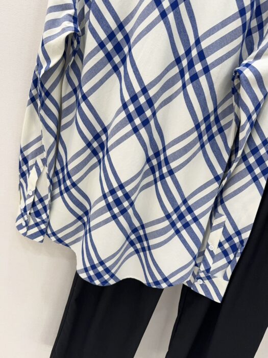 버버리 블루 체크 긴팔 셔츠 화이트 블루 레플리카 미러급 SA급 S급 고퀄리티 하이엔드 최상급 의류 [남성여성공용] 8