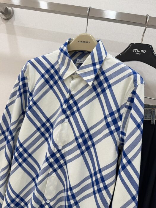 버버리 블루 체크 긴팔 셔츠 화이트 블루 레플리카 미러급 SA급 S급 고퀄리티 하이엔드 최상급 의류 [남성여성공용] 5