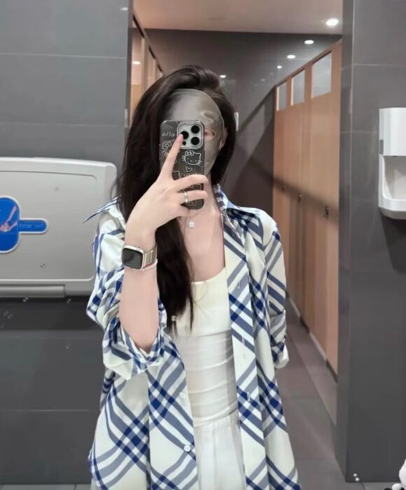 버버리 블루 체크 긴팔 셔츠 화이트 블루 레플리카 미러급 SA급 S급 고퀄리티 하이엔드 최상급 의류 [남성여성공용] 2