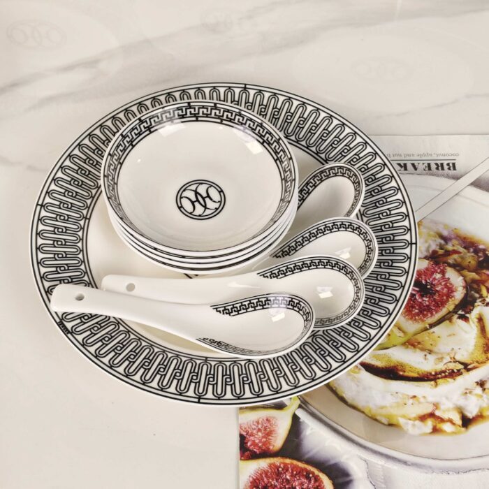 에르메스 H 데코 식기 테이블웨어 세트 22개 블랙 화이트 레플리카 미러급 SA급 S급 고퀄리티 최상급 하이엔드 악세사리 [남성여성공용] 5