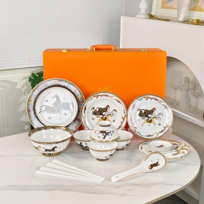 에르메스 군마 식기 테이블웨어 세트 22개 레플리카 미러급 SA급 S급 고퀄리티 최상급 하이엔드 악세사리 [남성여성공용]