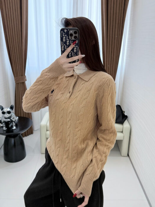 폴로 랄프로렌 양털 단추 카라티 자카드 니트 카키 레플리카 미러급 SA급 S급 고퀄리티 하이엔드 최상급 의류 [여성]