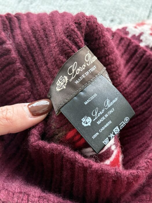로로피아나 위 자카드 캐시미어 하이넥 니트 레드 레플리카 미러급 SA급 S급 고퀄리티 하이엔드 최상급 의류 [여성] 13
