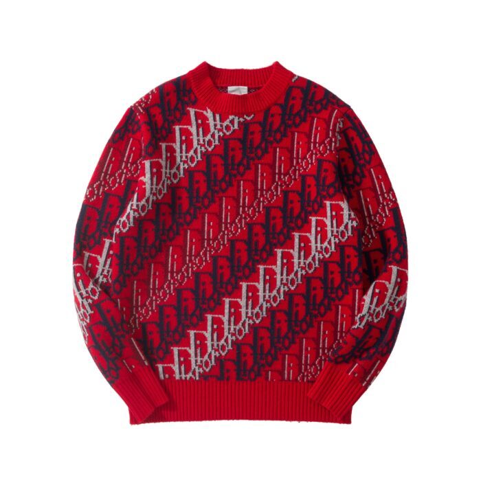 디올 배색 오블리크 자카드 니트 레드 레플리카 미러급 SA급 S급 고퀄리티 하이엔드 최상급 의류 [남성여성공용] 3