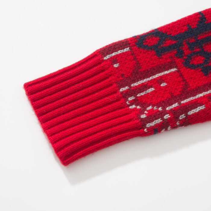 디올 배색 오블리크 자카드 니트 레드 레플리카 미러급 SA급 S급 고퀄리티 하이엔드 최상급 의류 [남성여성공용] 11