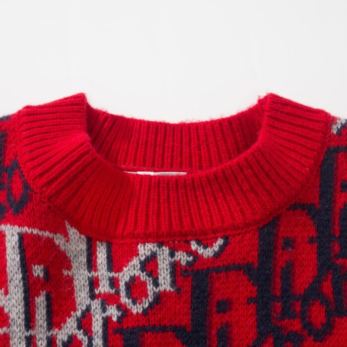 디올 배색 오블리크 자카드 니트 레드 레플리카 미러급 SA급 S급 고퀄리티 하이엔드 최상급 의류 [남성여성공용] 5