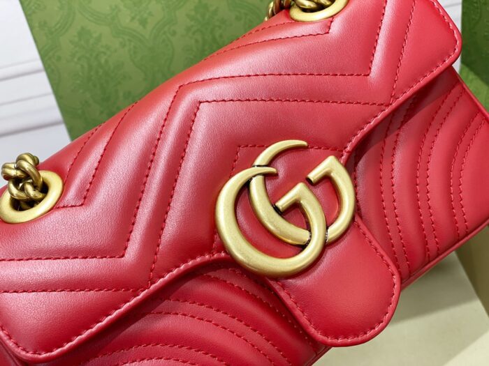 구찌 마몽 마틀라세 레더 체인 숄더백 446744 레드 레플리카 미러급 SA급 S급 고퀄리티 최상급 하이엔드 가방 [여성] 7