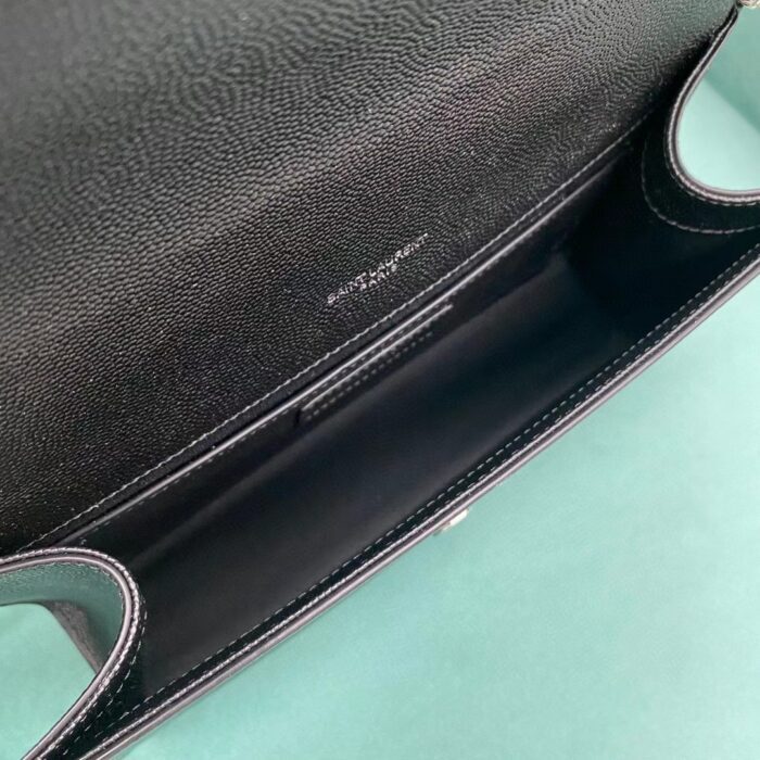 생로랑 그랑 드 뿌드르 엠보스 레더 실버 모노그램 케이트 미디움백 실버 체인 스트랩 블랙 364021  레플리카 미러급 SA급 S급 고퀄리티 최상급 하이엔드 가방 [여성] 3