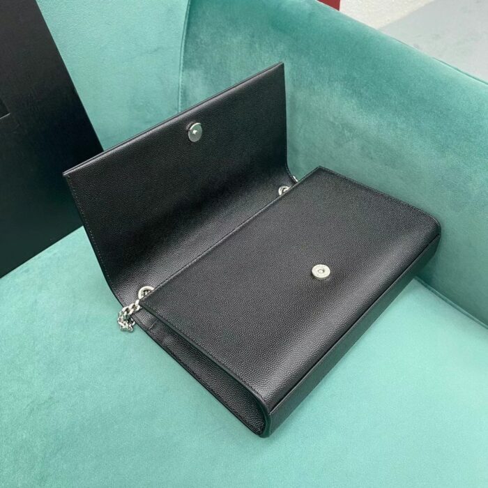 생로랑 그랑 드 뿌드르 엠보스 레더 실버 모노그램 케이트 미디움백 실버 체인 스트랩 블랙 364021  레플리카 미러급 SA급 S급 고퀄리티 최상급 하이엔드 가방 [여성] 6