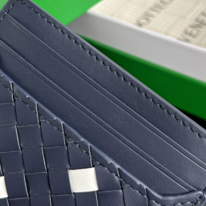 보테가베네타 인트레치아토 피콜로 카드 케이스 817397 배색 화이트 네이비 레플리카 미러급 SA급 S급 고퀄리티 최상급 하이엔드 지갑 [남성여성공용] 6