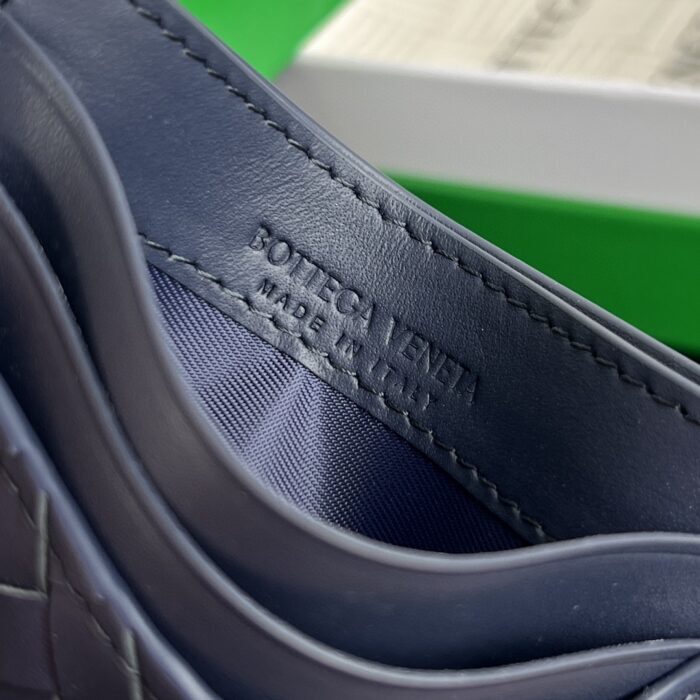 보테가베네타 인트레치아토 피콜로 카드 케이스 817397 배색 화이트 네이비 레플리카 미러급 SA급 S급 고퀄리티 최상급 하이엔드 지갑 [남성여성공용] 8