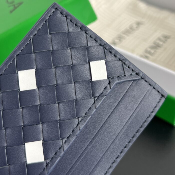 보테가베네타 인트레치아토 피콜로 카드 케이스 817397 배색 화이트 네이비 레플리카 미러급 SA급 S급 고퀄리티 최상급 하이엔드 지갑 [남성여성공용] 7