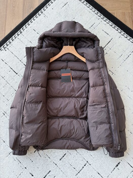 제냐 ZEGNA 미니 모노그램 단색 후드 패딩 와인 레플리카 미러급 SA급 S급 고퀄리티 하이엔드 최상급 의류 [남성] 8