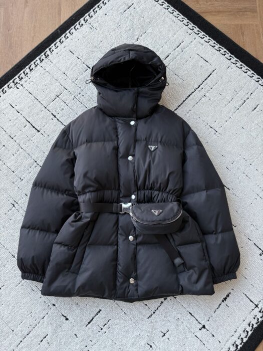 프라다 리나일론 벨티드 다운 자켓 백 롱 패딩 블랙 레플리카 미러급 SA급 S급 고퀄리티 하이엔드 최상급 의류 [여성] 7