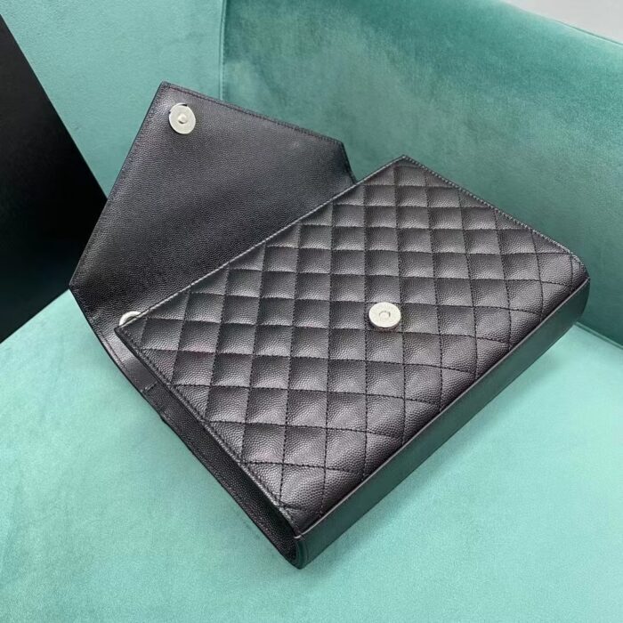 생로랑 그랑 드 뿌드르 퀼팅 가죽 ENVELOPE 미디엄 600185 블랙 은장 레플리카 미러급 SA급 S급 고퀄리티 최상급 하이엔드 가방 [여성] 6