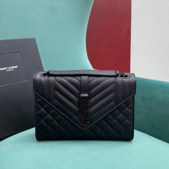 생로랑 그랑 드 뿌드르 퀼팅 가죽 ENVELOPE 미디엄 600185 쏘 블랙 레플리카 미러급 SA급 S급 고퀄리티 최상급 하이엔드 가방 [여성]