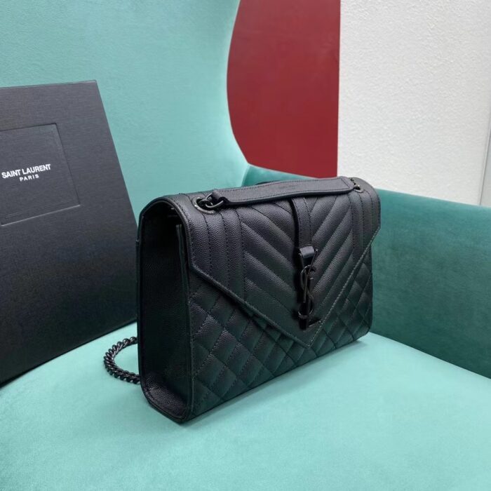 생로랑 그랑 드 뿌드르 퀼팅 가죽 ENVELOPE 미디엄 600185 쏘 블랙 레플리카 미러급 SA급 S급 고퀄리티 최상급 하이엔드 가방 [여성] 4