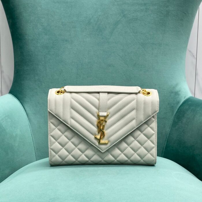 생로랑 그랑 드 뿌드르 퀼팅 가죽 ENVELOPE 미디엄 600185 화이트 레플리카 미러급 SA급 S급 고퀄리티 최상급 하이엔드 가방 [여성]