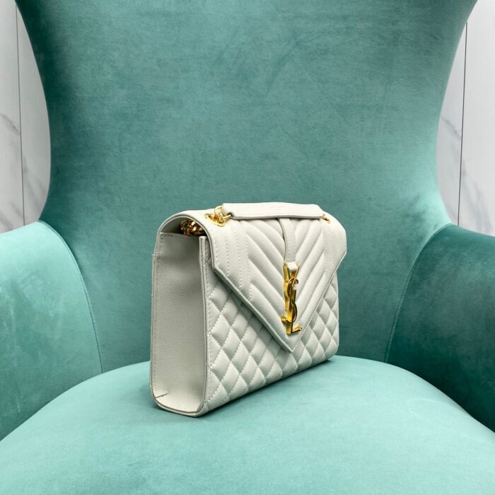 생로랑 그랑 드 뿌드르 퀼팅 가죽 ENVELOPE 미디엄 600185 화이트 레플리카 미러급 SA급 S급 고퀄리티 최상급 하이엔드 가방 [여성] 4