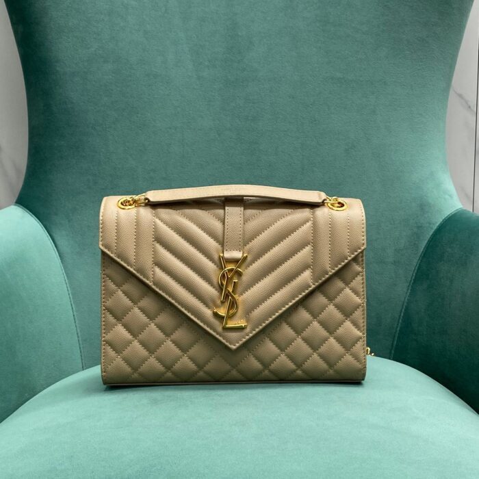 생로랑 그랑 드 뿌드르 퀼팅 가죽 ENVELOPE 미디엄 600185 베이지 레플리카 미러급 SA급 S급 고퀄리티 최상급 하이엔드 가방 [여성]
