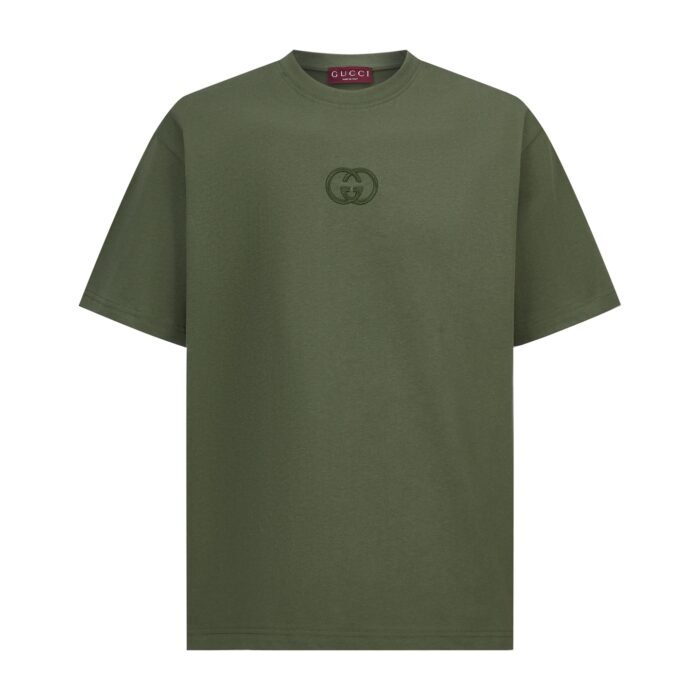 구찌 GG 인터로킹 자수 코튼 저지 반팔티 그린 레플리카 미러급 SA급 S급 고퀄리티 하이엔드 최상급 의류 [남성여성공용] 5